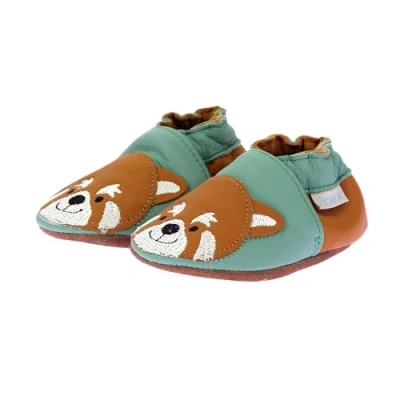Afbeelding van Robeez Gingerbear Babyschoenen voor kinderen, Maat: 19/20, Vert Leer