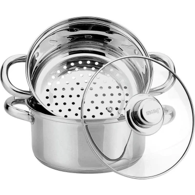 Afbeelding van Kinghoff 3318 stoompan Ø24 cm rvs alle warmtebronnen