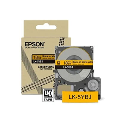 Afbeelding van C53S672075 Black on yellow Epson LabelWorks LW C410 1.8 cm