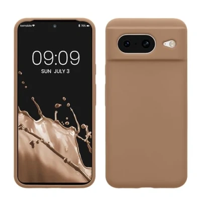 Afbeelding van kwmobile telefoonhoesje geschikt voor Google Pixel 8 Hoesje met siliconen coating Smartphone case in cappuccino
