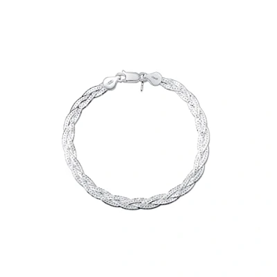 Afbeelding van Amberta Vrouwen Halskettingen van 925 Sterling Zilver Herringbone Mesh Lengte 19 cm: