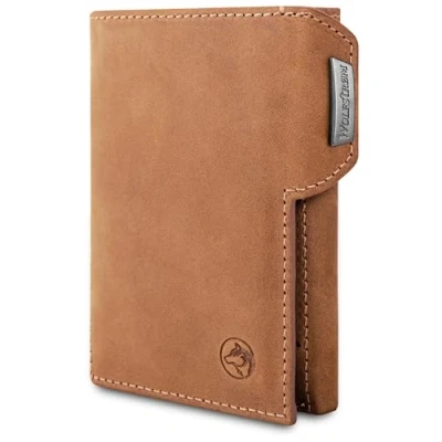 Afbeelding van Wolfstrøm Slim portemonnee &quot;Ssale&quot; I 11 kaarten mini voor heren met muntvak, RFID blocker kleine dames en creditcardhouder klein, (01) Vintage zwart,