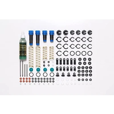 Afbeelding van TAMIYA 54993 TT 02B/DF 03 set van 2 aluminium oliedempers (2 + 2), reserveonderdeel, modelbouw, accessoires voor radiografisch bestuurbare voertuig/op afstand auto, meerkleurig, S