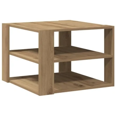 Afbeelding van vidaXL Salontafel 58x58x40 cm bewerkt hout artisanaal eikenkleurig