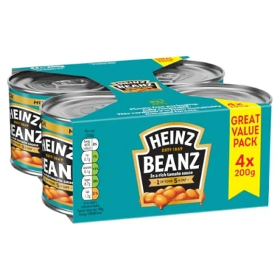 Afbeelding van HEINZ Beanz in rijke tomatensaus, 4 verpakkingen van x 200 g