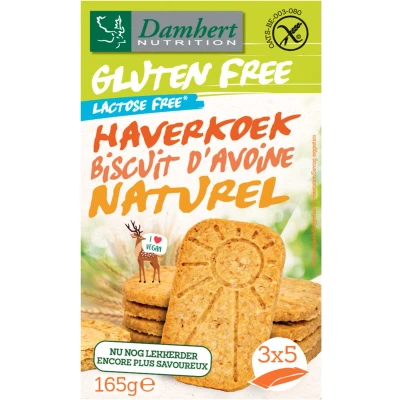 Afbeelding van Damhert Gluten Free Haverkoekjes Naturel 165GR