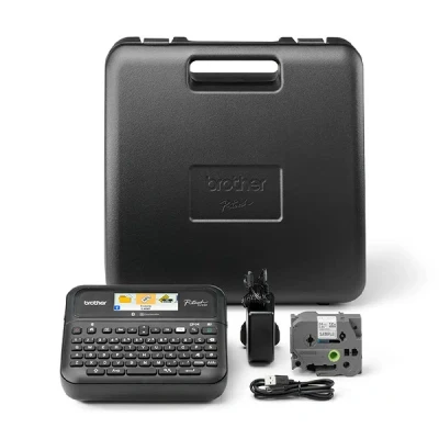 Image de Brother P Touch PT D610BTVP Étiqueteuse noir et blanc transfert thermique 24 mm de large 180 x 360 dpi jusqu&#039;à 30 mm/sec USB, Bluetooth outil coupe impression miroir, verticale