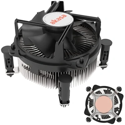 Afbeelding van Akasa koperen Kernkoeler voor Intel® LGA1700 Ontworpen Core™ i9 CPU&#039;s tot 125W TDP Koellichaam met kern 90mm PWM ventilator Dubbel