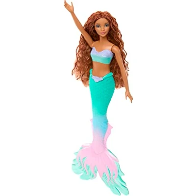 Afbeelding van Mattel Disney De kleine zeemeermin pop, Ariel, zingen en fantasie, met karakteristieke zeemeerminstaart, om te verzamelen, speelgoed voor kinderen, vanaf 2 jaar, HNK77