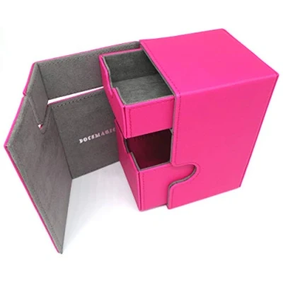 Afbeelding van docsmagic.de Premium Magnetic Tray Box (100) Roze + Deck Divider MTG PKM YGO Doos