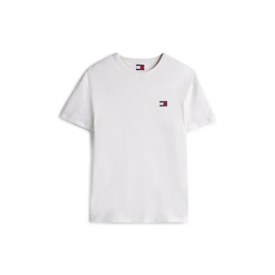 Afbeelding van Tommy Jeans Badge TEE Tshirt basic, Heren, Maat: 44, Ecru