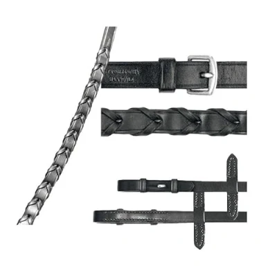 Image de Passier Rênes Laced Leather Noir/Argent 140cm