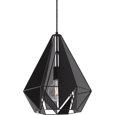 Afbeelding van QAZQA carcass Industriele Hanglamp 1 lichts Ø 35 cm Zwart Industrieel Woonkamer Slaapkamer Keuken