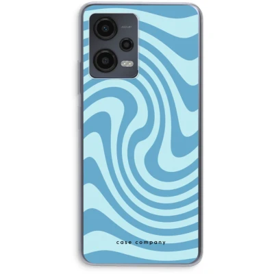 Afbeelding van Case Company® hoesje geschikt voor Xiaomi Redmi Note 12 Swirl Blauw Soft Cover Telefoonhoesje Bescherming aan alle Kanten en Schermrand
