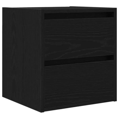 Image de vidaXL Table de chevet murale chêne noir 38x34x40 cm861249