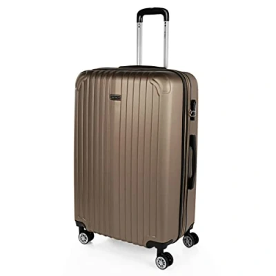 Afbeelding van ITACA Set van 3 uittrekbare koffers, 55/66/76 cm, ABS 4, harde wielen, robuust en licht. Slot geschikt voor Ryanair, middelgroot groot. T71500, Champagne