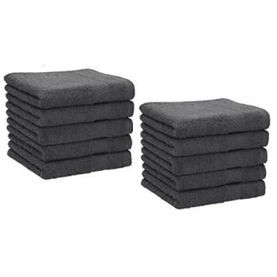 Afbeelding van Betz Set van 10 handdoeken washandjes Palermo Afmetingen: 30x30 cm Meerdere Kleuren om uit te kiezen Kleur Antraciet