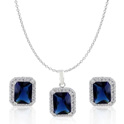 Afbeelding van Crystalline Azuria Sieradenset voor dames met halsketting en oorbellen bruidsmeisjes, Kristal, kubische zirkonia, Zirkonia