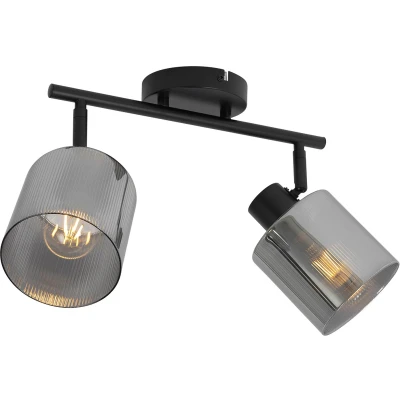 Afbeelding van QAZQA laura Art Deco Wand en Plafondspot Spotje Opbouwspot 2 lichts L 56 cm Goud Woonkamer Slaapkamer Keuken