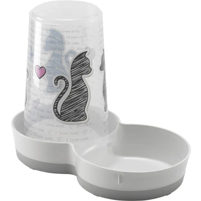 Afbeelding van Flamingo Kattenvoerbak Cats In Love Wit