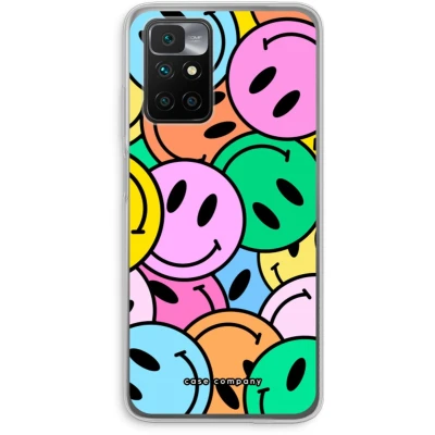 Afbeelding van Case Company® hoesje geschikt voor Xiaomi Redmi 10 Smiley N1 Soft Cover Telefoonhoesje Bescherming aan alle Kanten en Schermrand