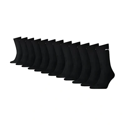 Image de PUMA Lot de 12 paires chaussettes sport unisexes pour homme et femme, Noir, 39 42 EU