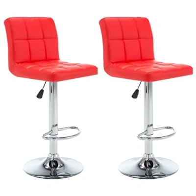 Image de vidaXL Tabourets de bar lot 2 rouge similicuir323635