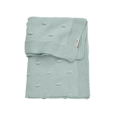Afbeelding van Meyco Baby Knots wiegdeken stone green 75x100cm