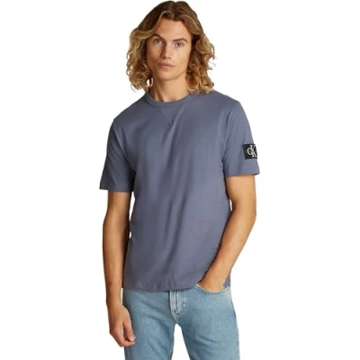 Afbeelding van Calvin Klein Jeans Badge Regular TEE Tshirt basic, Heren, Maat: Large, Grisaille