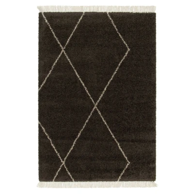 Afbeelding van Berber Vloerkleed Atlas Grid Donkerbruin 160x230 Cm