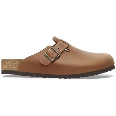 Afbeelding van Birkenstock Boston Narrow Unisex Pantoffels, Maat: 41, Cognac Leer