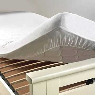 Afbeelding van Douceur d&#039;Intérieur, Matrasbeschermer, 90 x 190 cm, badstof, Peva Ponny 30, wit, badstof: 53% polyester, 47% katoen, waterbestendig: 100%