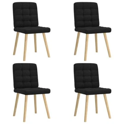 Image de vidaXL Chaises à manger lot de 4 noir tissu3315193