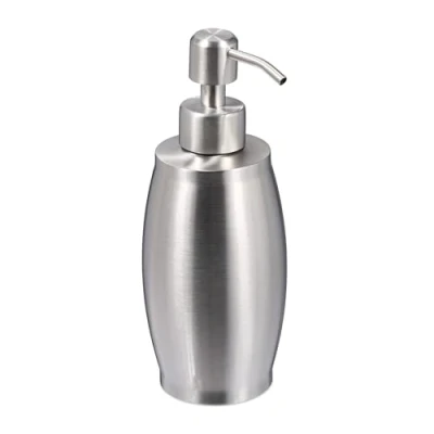 Afbeelding van Relaxdays zeeppompje 350 ml rvs keuken toilet mat zilver