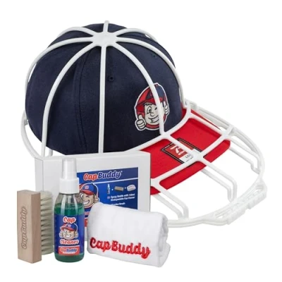 Afbeelding van Cap Buddy Cleaner Cadeauset voor vaatwasser, doppen, reiniger heren, dames, kinderen, snapback trucker baseballcap wassen, inclusief sproeiborstel en doek, wit wit., one size