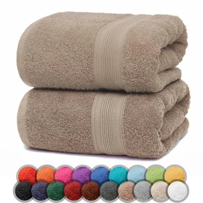 Afbeelding van NatureMark Set van 2 premium douchehanddoeken zand/beige 70x140 cm