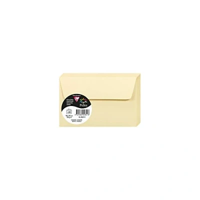 Afbeelding van Clairefontaine 5841C, verpakking met 20 zelfklevende enveloppen, formaat 9 x 14 cm, 120 g/m², kleur: chamois, uitnodiging voor evenementen en overeenkomst, Pollen serie, glad papier van hoge kwaliteit