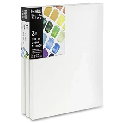 Afbeelding van Liquitex Basics Canvas 30X40cm Pak van 3 stuks