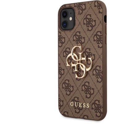 Afbeelding van Backcase hoesje Guess geschikt voor iPhone 11/XR Effen Bruin Kunstleer