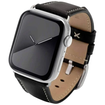 Afbeelding van JT Berlin Watchband Charlie Horlogeband 42 mm, 44 45 49 mm M Zwart, Zilver Watch Series 1, 2, 3, 4,