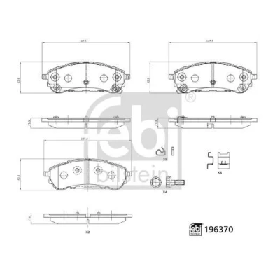 Afbeelding van FEBI BILSTEIN 196370 Remblokkenset Achteras Met akoestische slijtagewaarschuwing FORD: Ranger Mk3 (TKE) 2.0 EcoBlue 4x4 2018