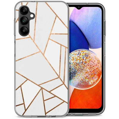 Afbeelding van iMoshion hoesje Geschikt voor Samsung Galaxy A14 (5G) / (4G) Siliconen Design Wit White Graphic