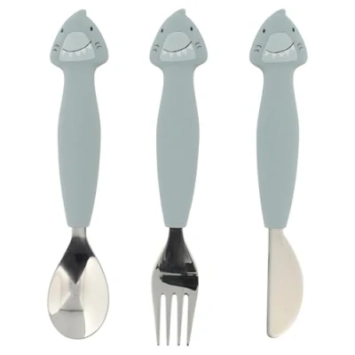 Afbeelding van Siliconen eetset 3 stuks Mr. Shark