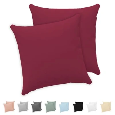 Afbeelding van Twinzen® Kussensloop, 50 x cm, 100% jersey katoen, 150 g/m², bordeaux, kussensloop met ritssluiting, Oeko Tex gecertificeerd, 2 stuks