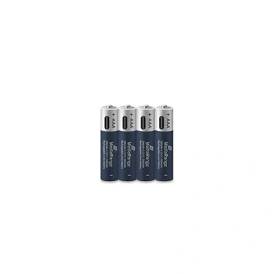 Afbeelding van MediaRange oplaadbare USB C Li Ion batterijen, Micro AAA I 1.5VI 500mAh, 4 pack