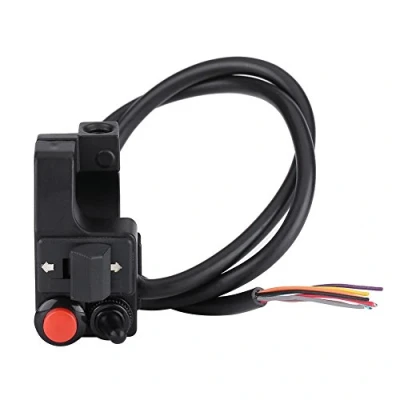 Afbeelding van Keenso 12 V 10 A motorstuurschakelaar, motorbesturing 7/8 inch, 22 mm, stuurschakelaar, universele schakelaar/koplamp/knipperlicht voor stuur van ABS kunststof