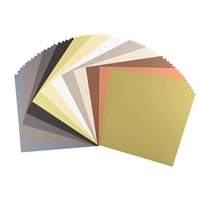 Image de Florence Papier Cartonné Lisse 30,5 x cm Earth Tones 14 5 feuilles 216 g/m² pour Scrapbooking, Carterie, Perforation et Faire Part de Mariage