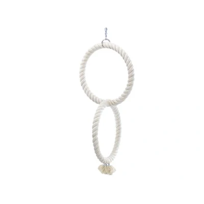 Afbeelding van Nobby vogel speeltouw 2 rings wit 34 x 81 cm 1 ST