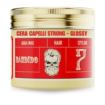 Image de BANDIDO Aqua Wax Red 7 Tenue Forte Cire Cheveux Homme Gel Effet Fixant Coiffante pour Style Audacieux Pommade Brillance Intense 125ml