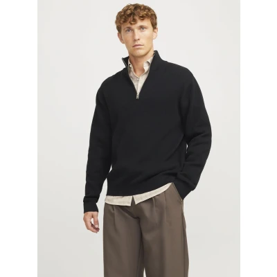 Afbeelding van Jack &amp; Jones Trui Jprblamilano Stitch Knit Half Zip S 12259664 Black Beauty Mannen Maat XL